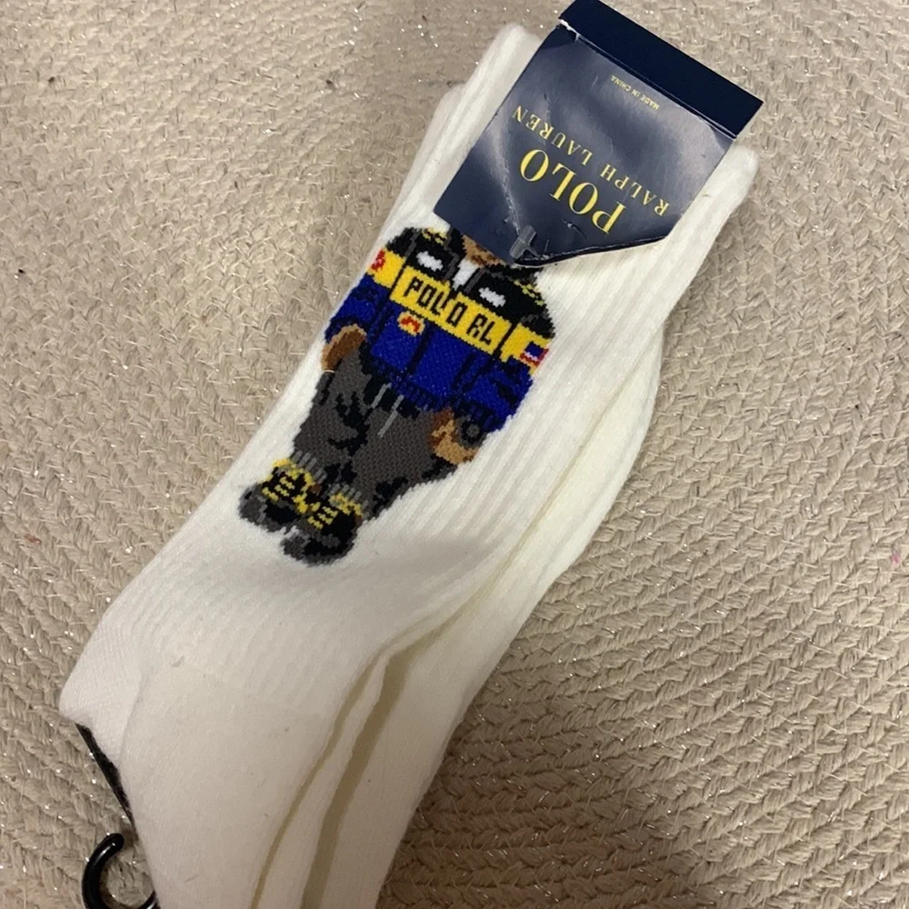Polo Ralph Lauren racer bear socks new with tags